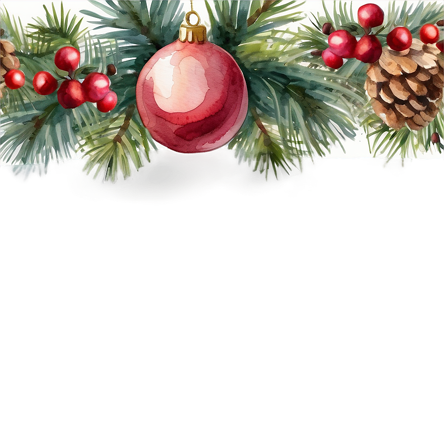 Watercolor Christmas Decor Png Oja27