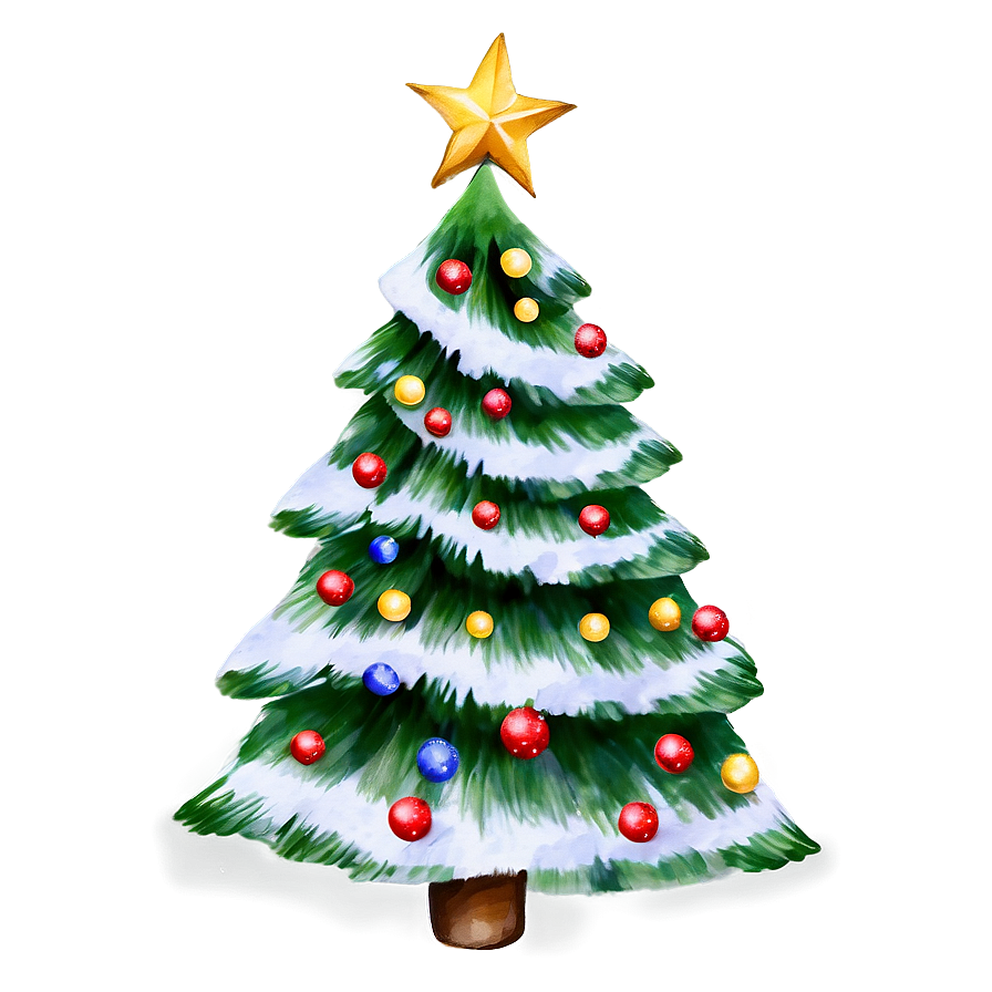 Watercolor Christmas Tree Png 04292024