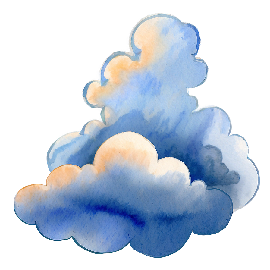 Watercolor Cloud Clipart Png 05252024