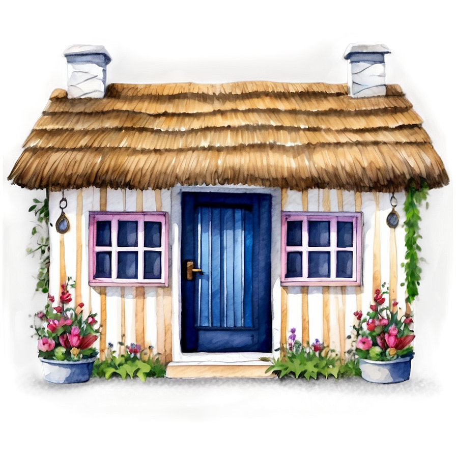 Watercolor Cottage Art Png Rei45