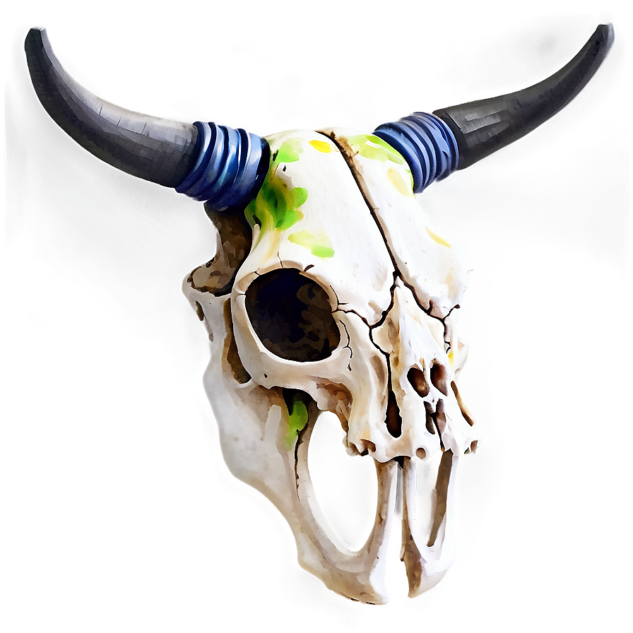 Watercolor Cow Skull Png Fdg47