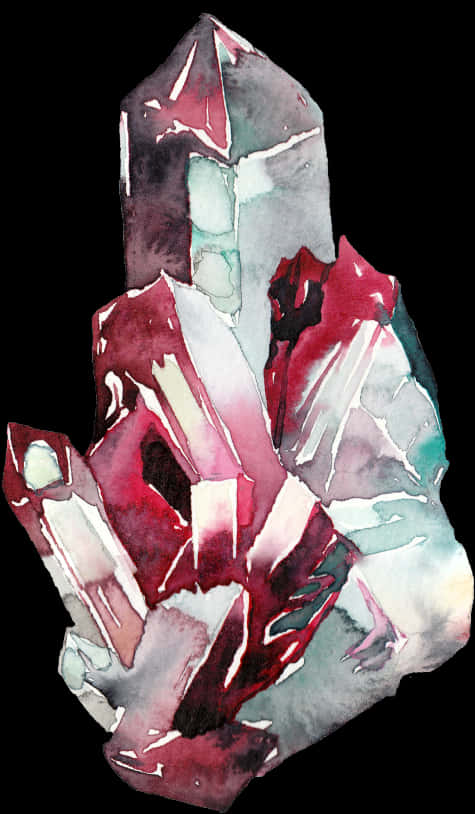 Watercolor Crystal Cluster Artwork