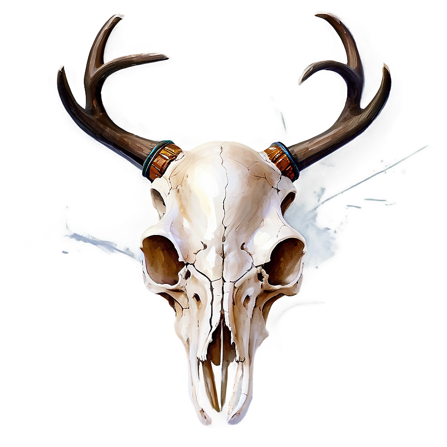 Watercolor Deer Skull Png 06132024