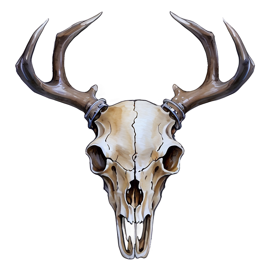 Watercolor Deer Skull Png 30