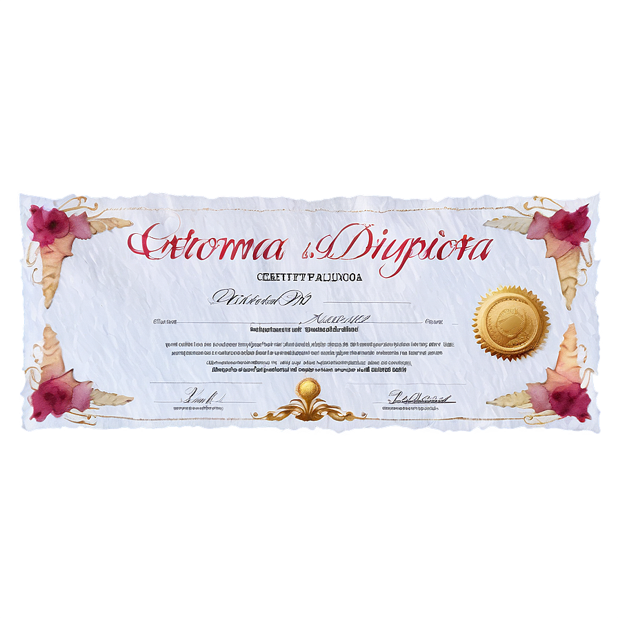 Watercolor Diploma Certificate Png Sqx