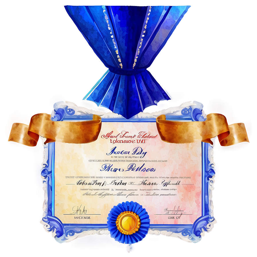 Watercolor Diploma Certificate Png Vnv75