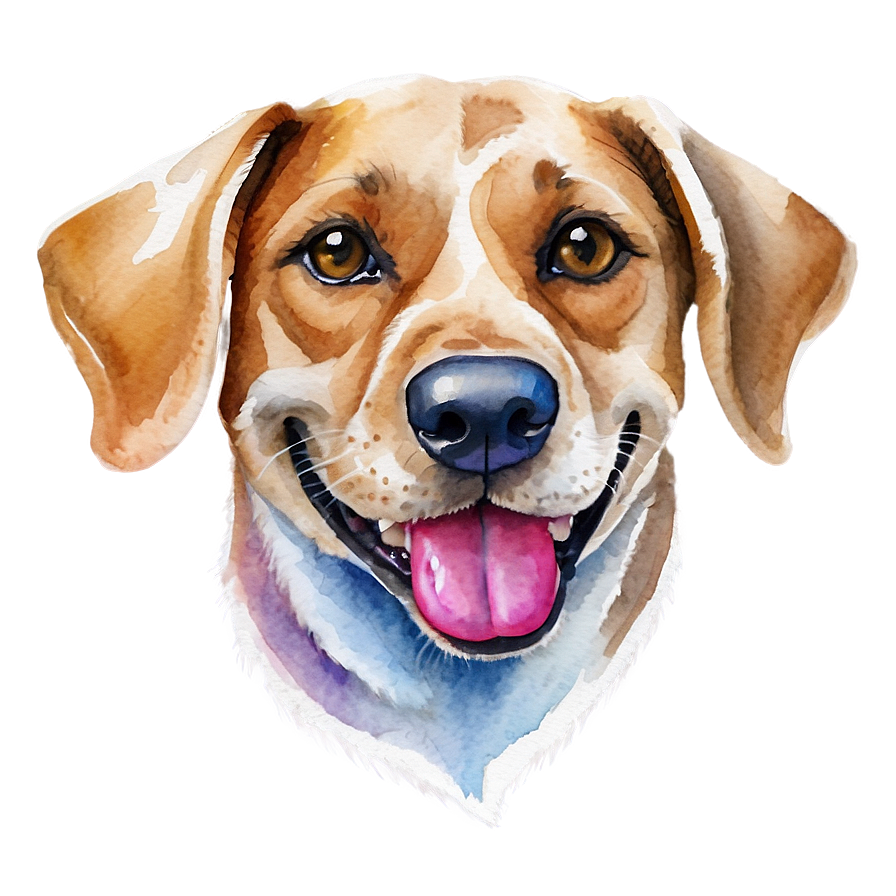 Watercolor Dog Face Painting Png Nom23