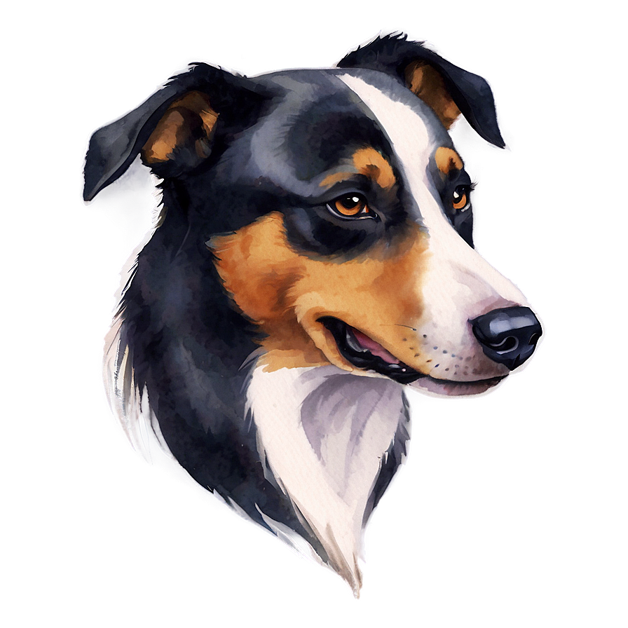 Watercolor Dog Head Art Png 32