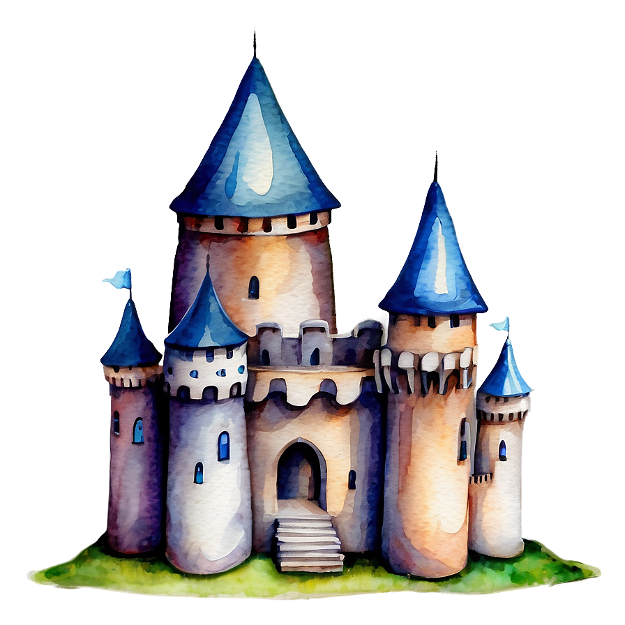 Watercolor Fairy Tale Castles Png 40