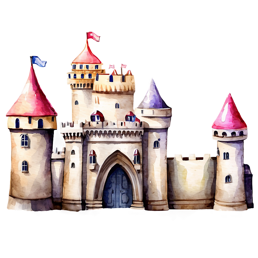 Watercolor Fairy Tale Castles Png Bdu