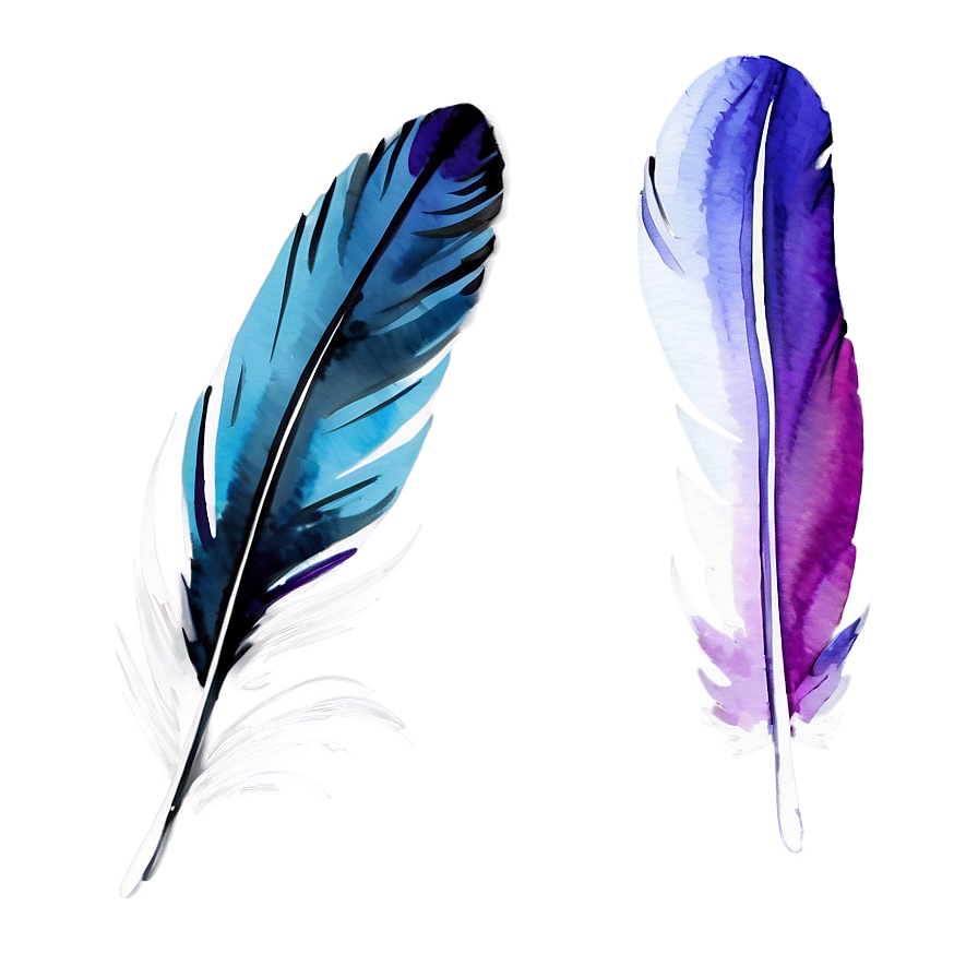 Watercolor Feather Art Png 98