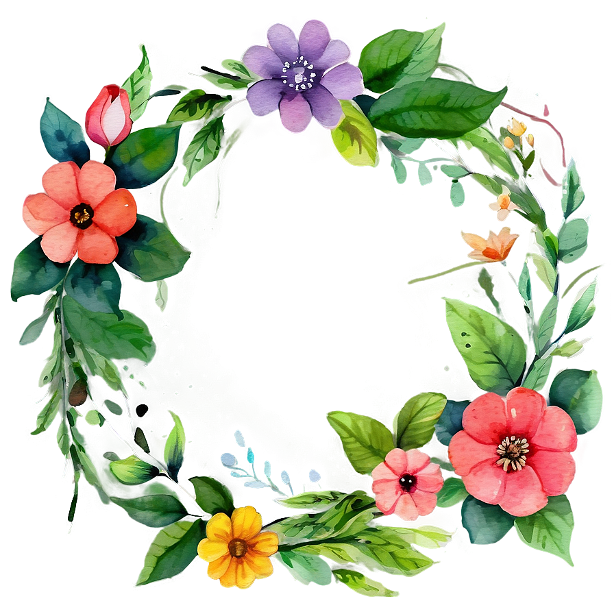 Watercolor Floral Borders Png Rev