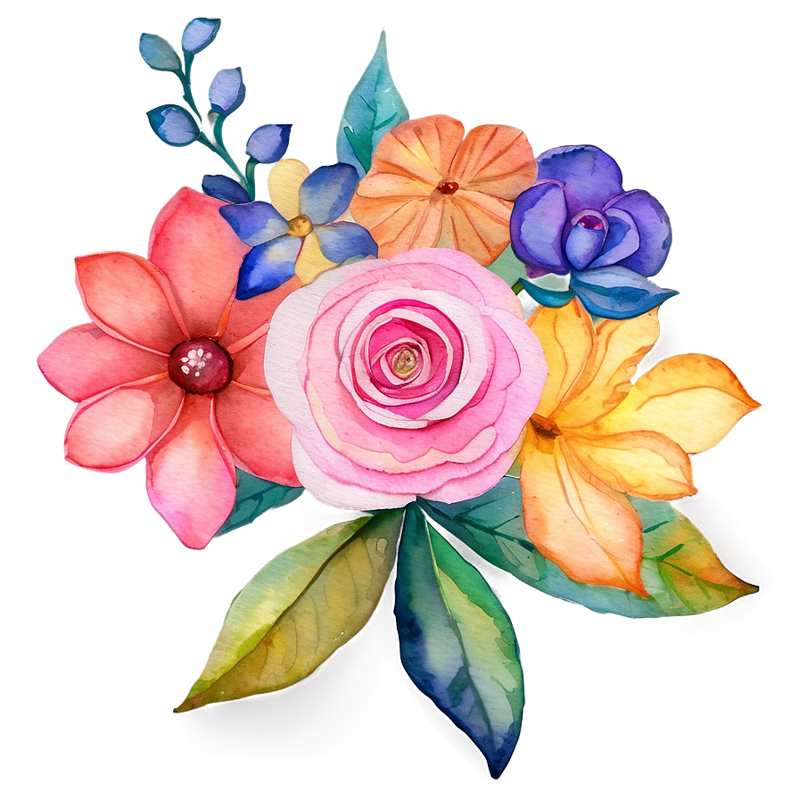 Watercolor Floral Creations Png 40