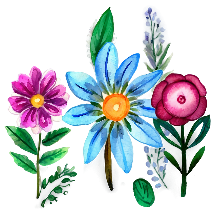 Watercolor Floral Creations Png Qud