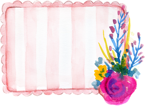 Watercolor Floral Frame Background