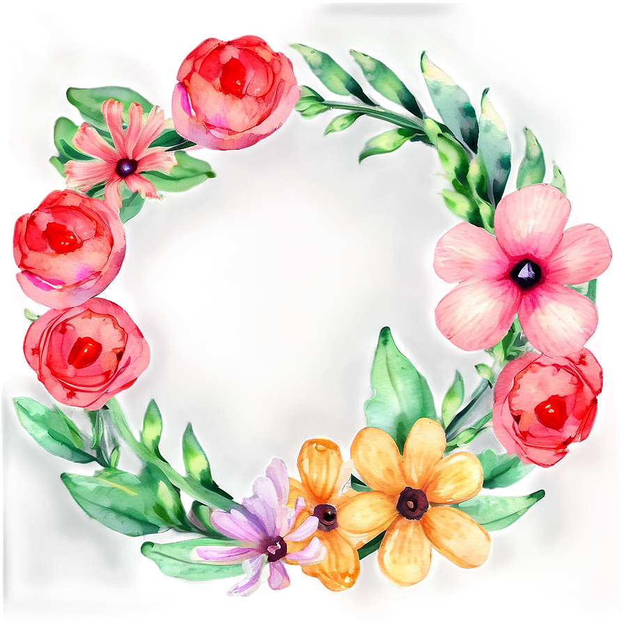 Watercolor Floral Frames Png Pce