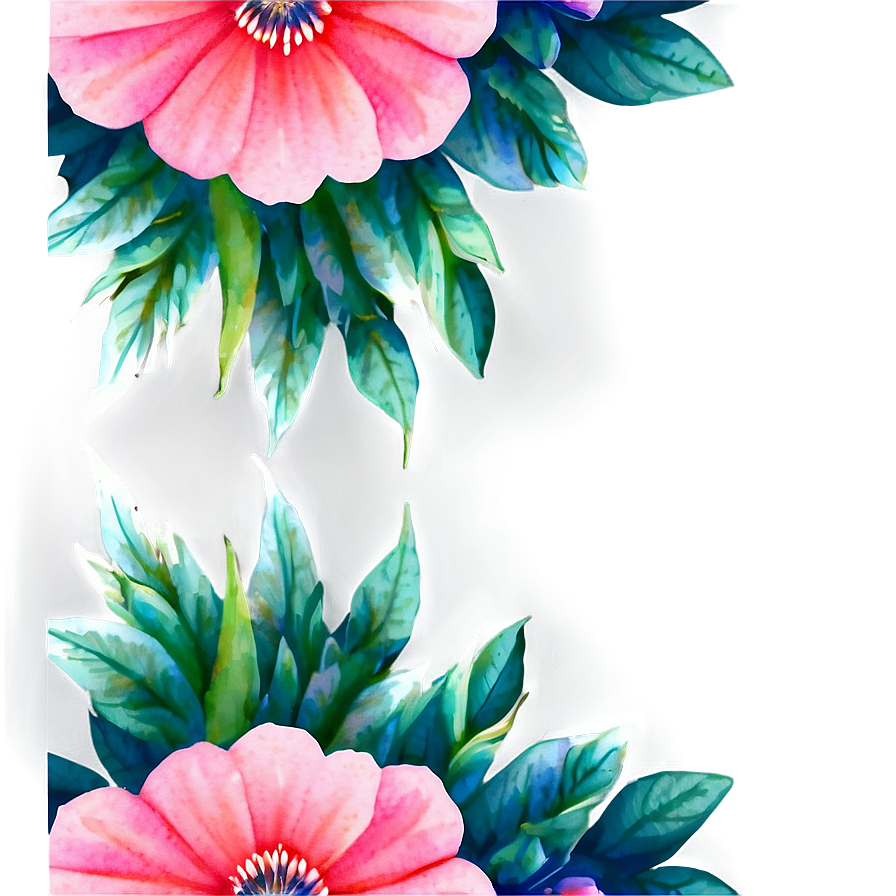 Watercolor Flower Border Png Lil4