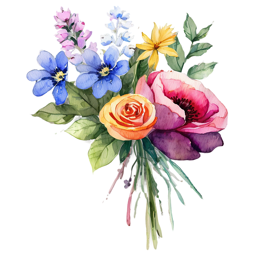 Watercolor Flower Bouquet Png Cbj