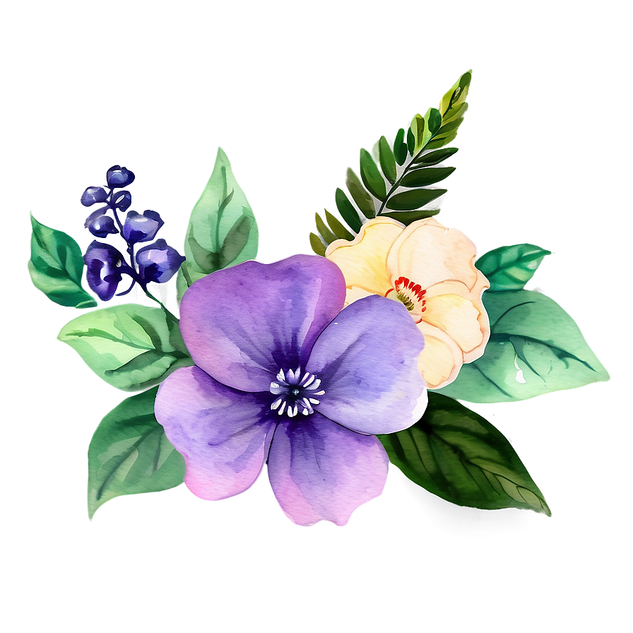 Watercolor Flower Decor Png 3