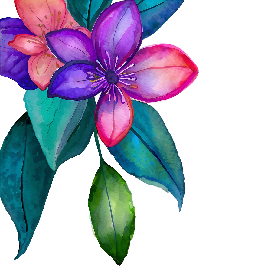 Watercolor Flower Fusion Png Xsr