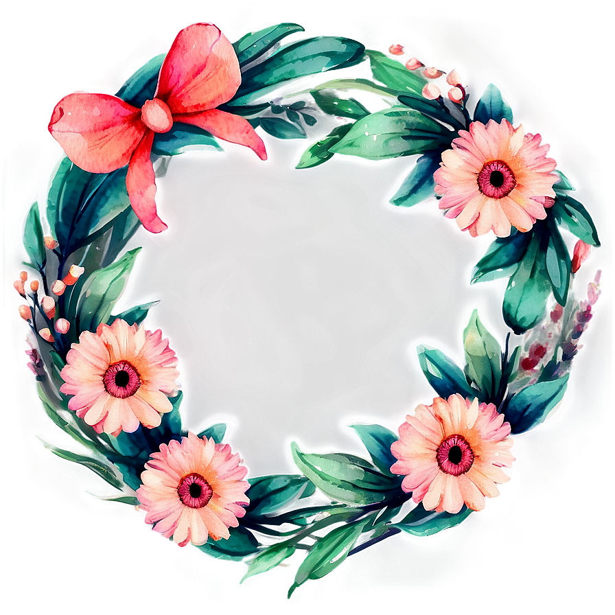 Watercolor Flower Wreath Png Kag