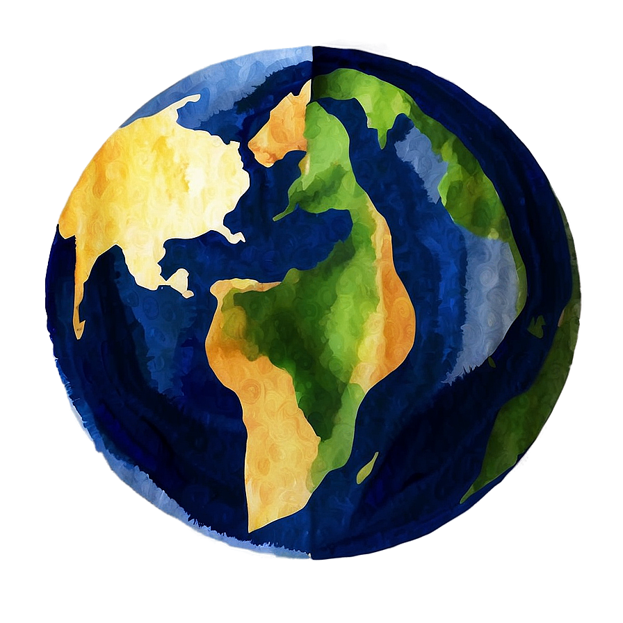 Watercolor Globe Artwork Png Gux99