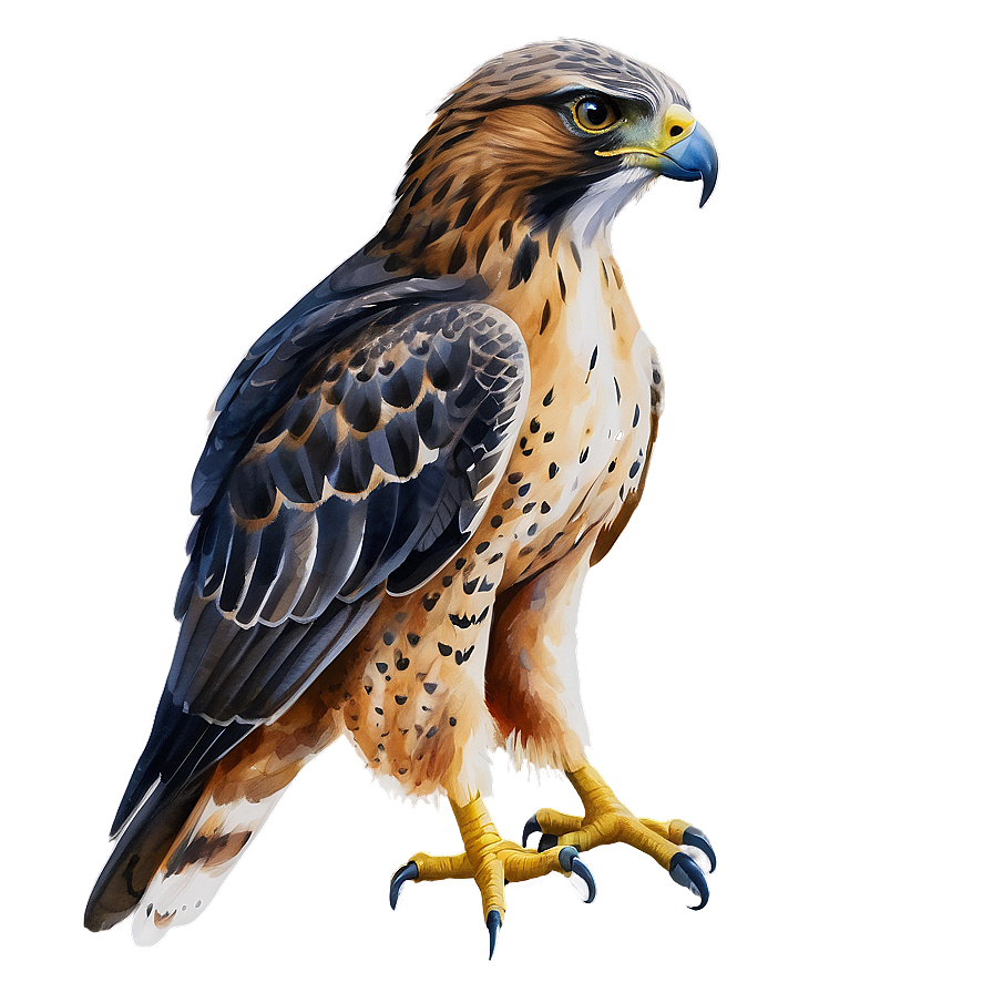 Watercolor Hawk Portrait Png 15