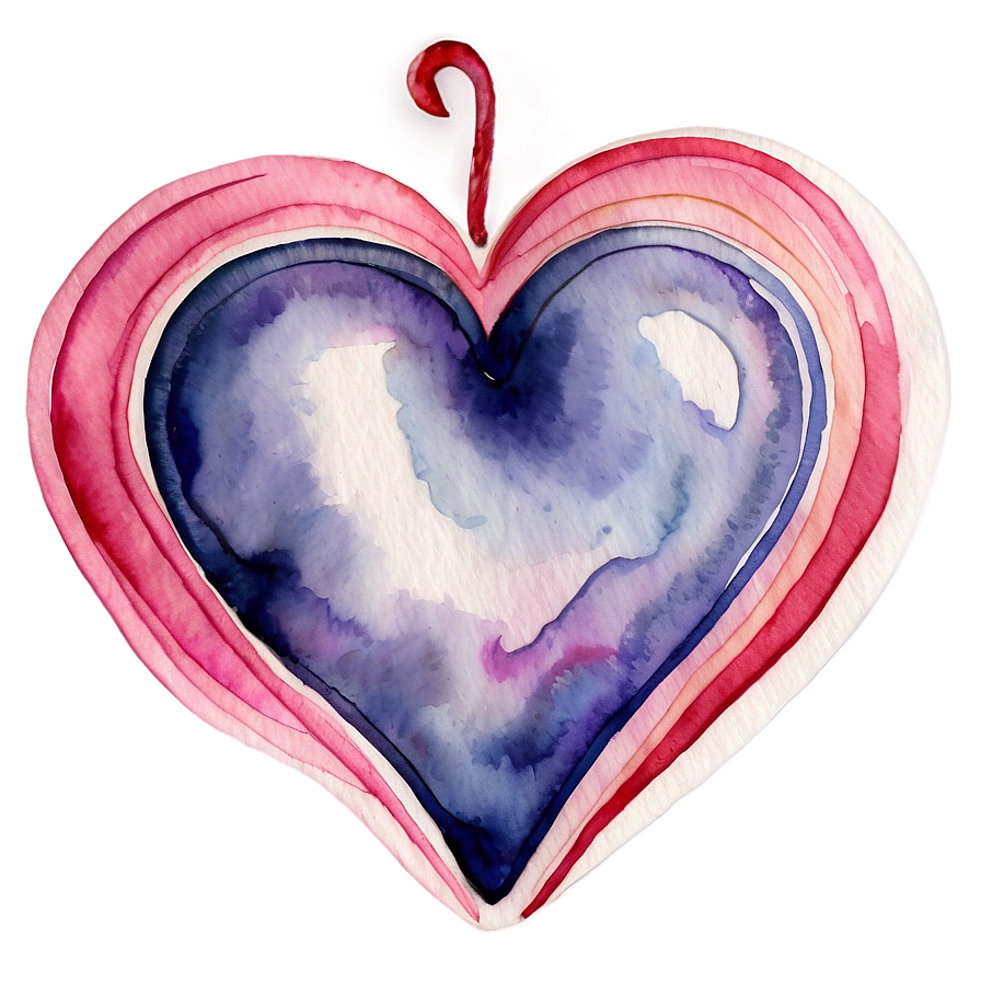 Watercolor Heart Clipart Png 06132024