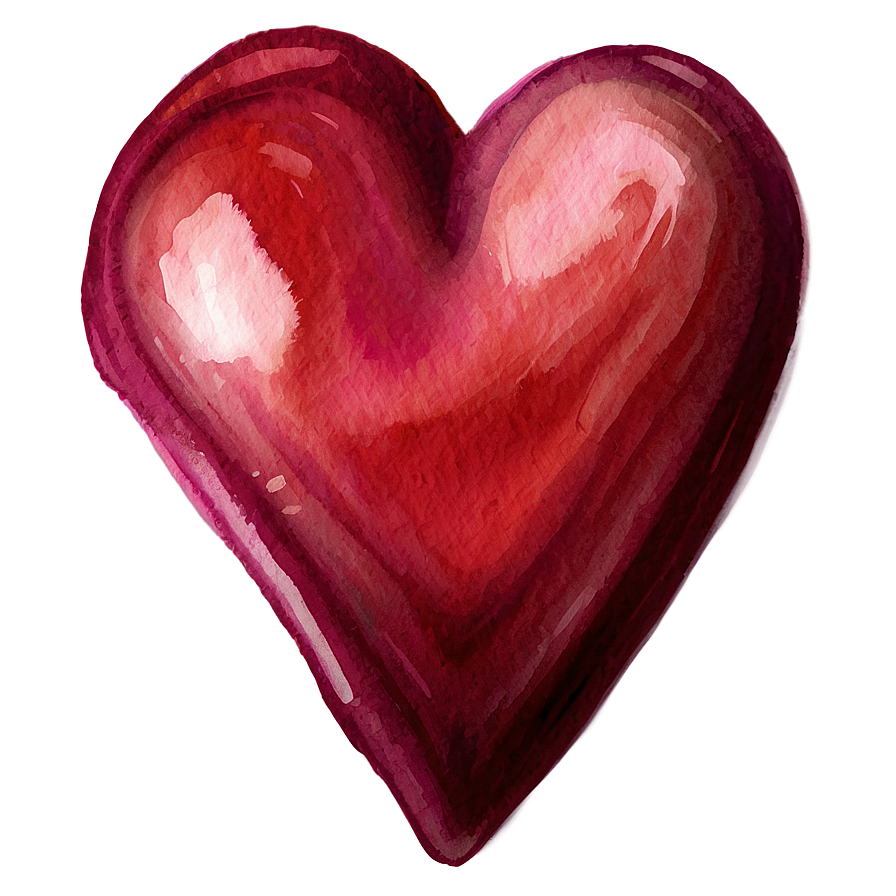 Watercolor Heart Emoji Png Image 20