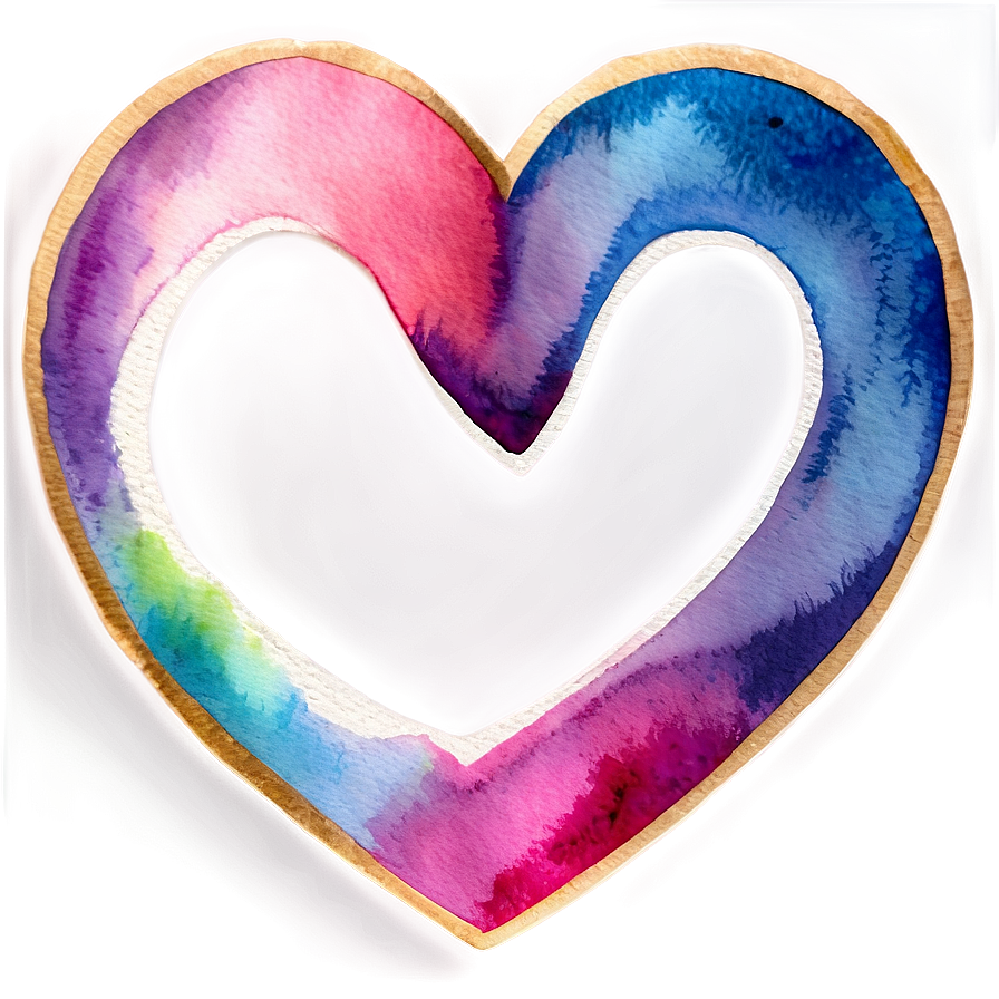 Watercolor Heart Painting Png D