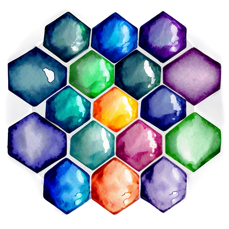 Watercolor Hexagon Pattern Png 3