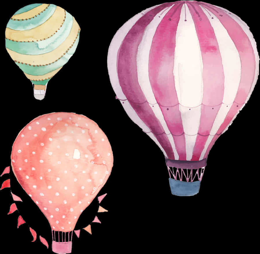 Watercolor Hot Air Balloons