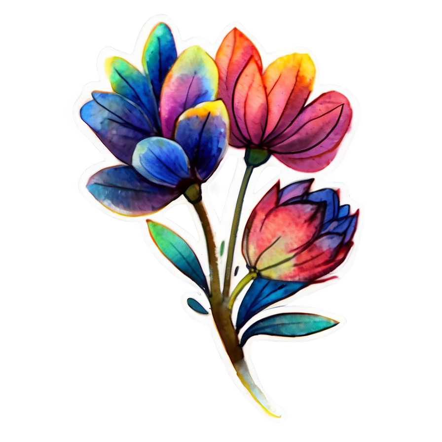 Watercolor Indie Flower Design Png 06252024