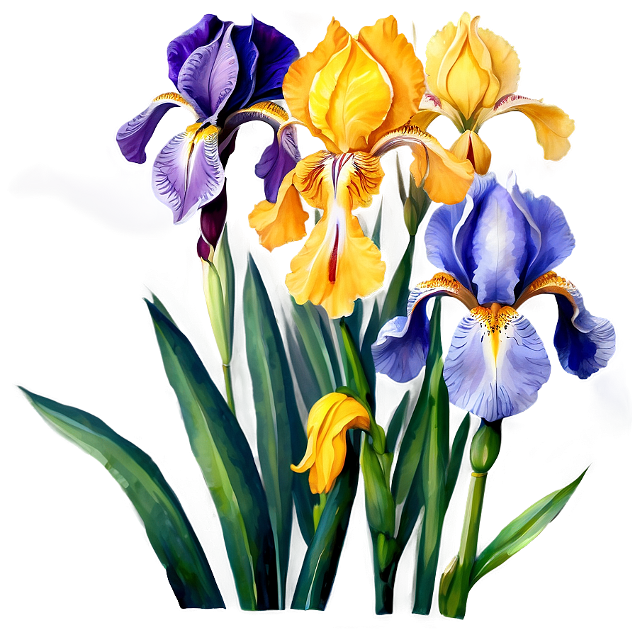 Watercolor Iris Art Png 96