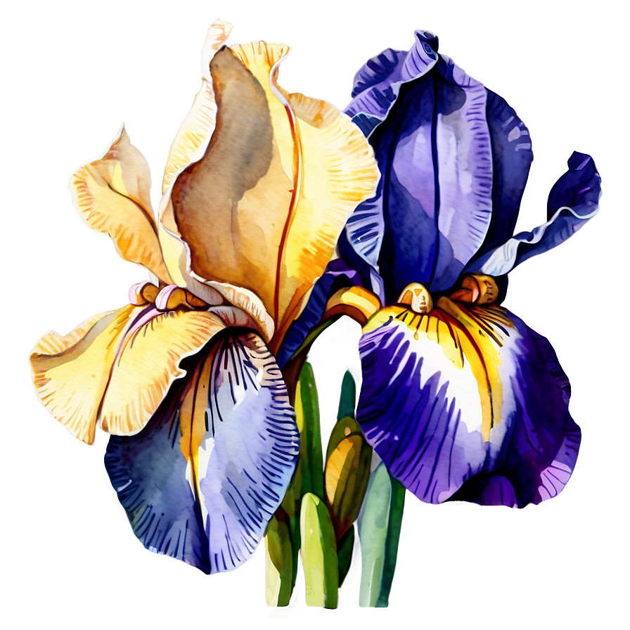 Watercolor Iris Art Png Lia