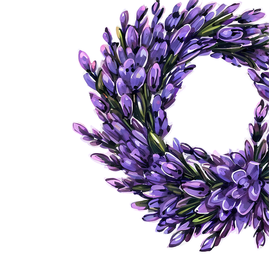 Watercolor Lavender Wreath Png 05242024