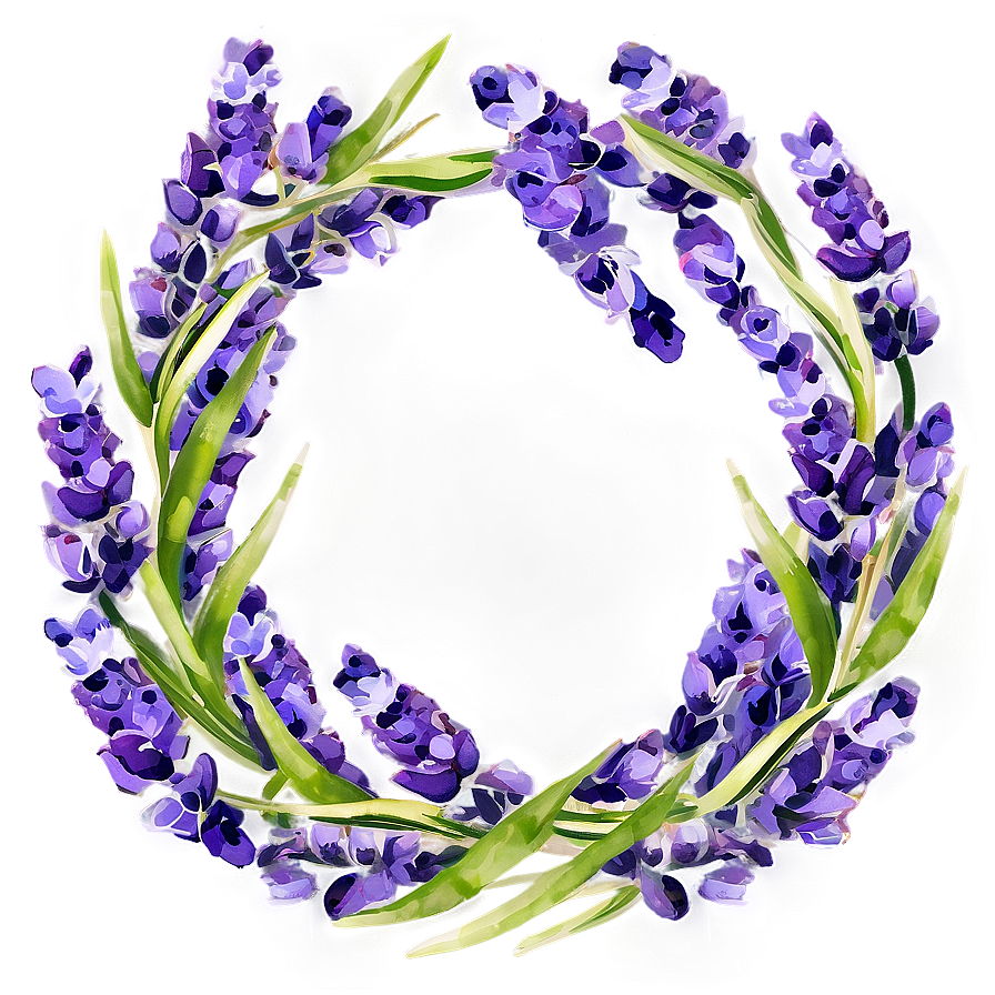 Watercolor Lavender Wreath Png Xiw