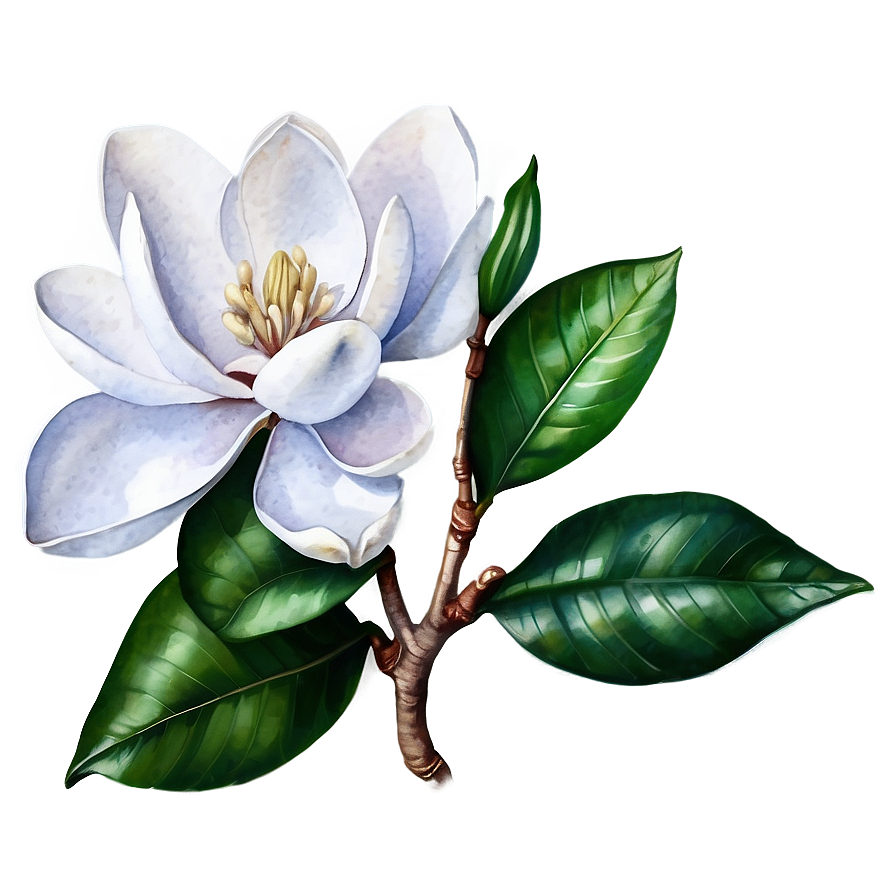 Watercolor Magnolia Art Png 06252024