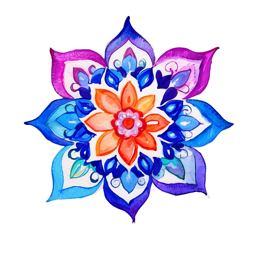 Watercolor Mandala Art Png 06112024