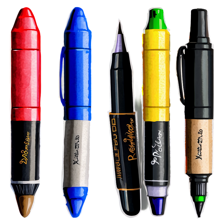 Watercolor Markers Collection Png 06132024