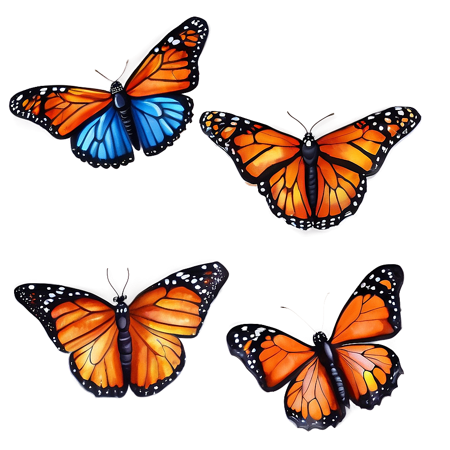 Watercolor Monarch Butterflies Png 51