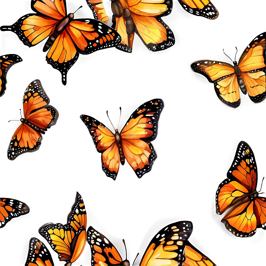 Watercolor Monarch Butterflies Png Pta70