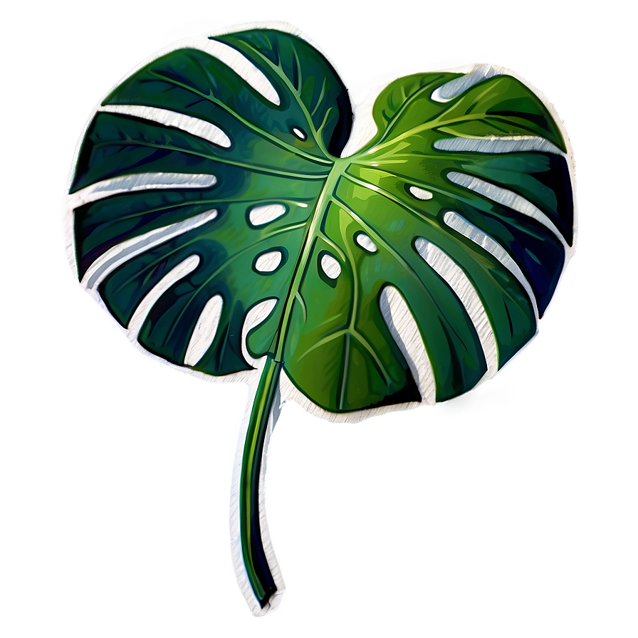 Watercolor Monstera Leaf Png 05232024