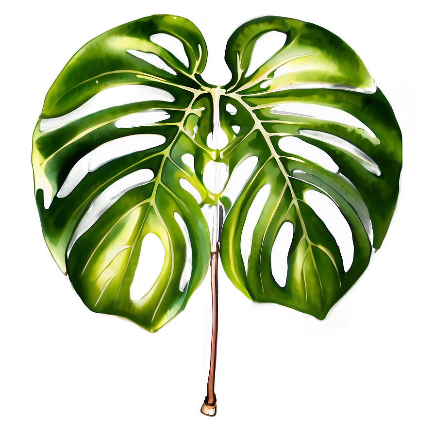 Watercolor Monstera Leaf Png 8