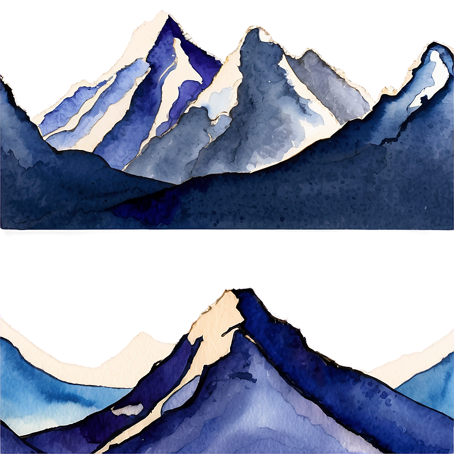 Watercolor Mountain Range Png Xfr60