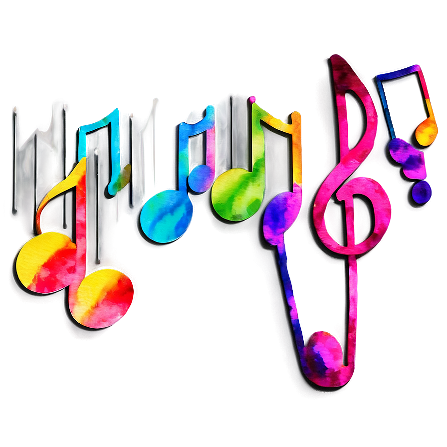 Watercolor Music Notes Png Lyc