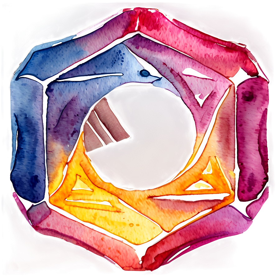 Watercolor Octagon Painting Png Fuf