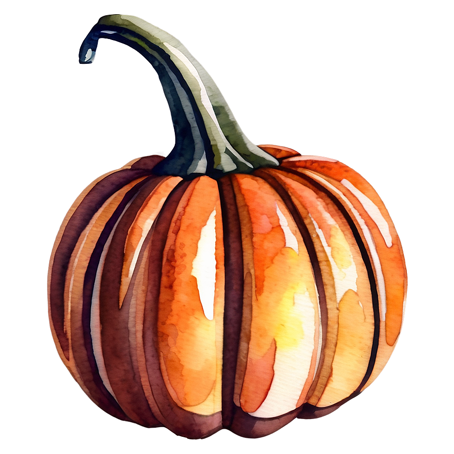 Watercolor Painted Pumpkin Png 05242024