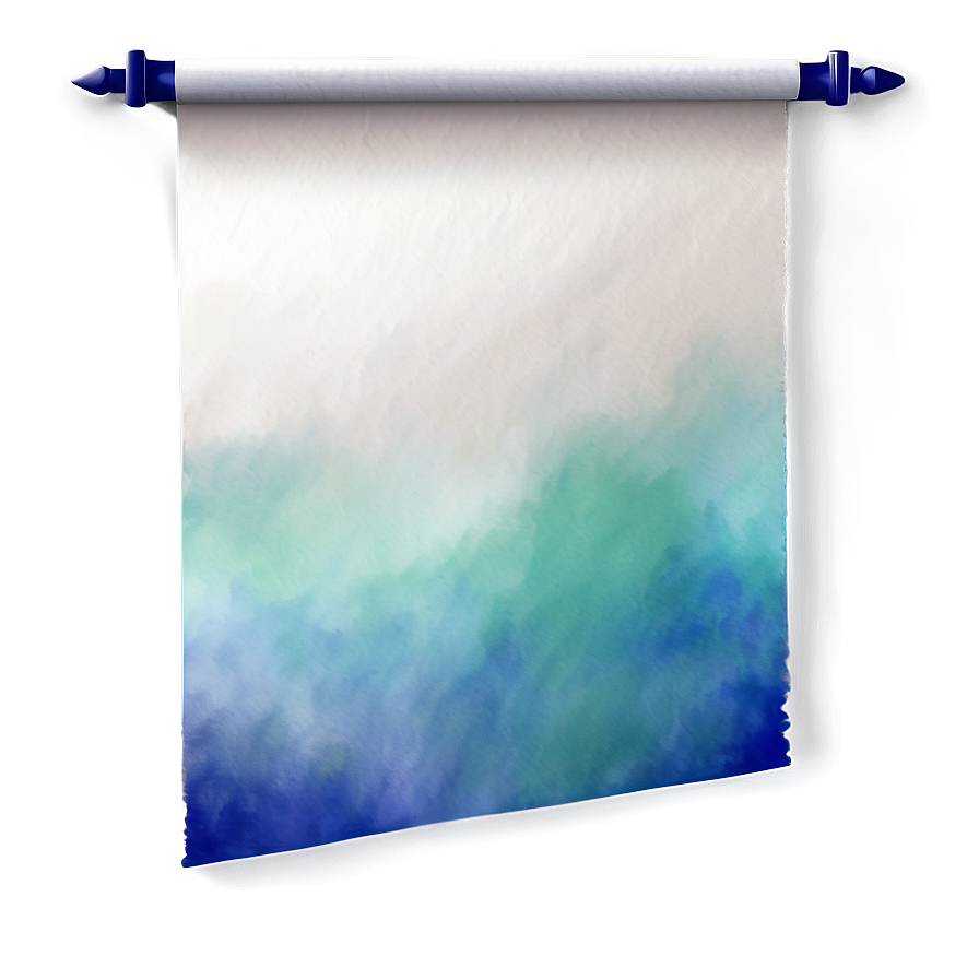 Watercolor Painted Scroll Banner Png Oxg