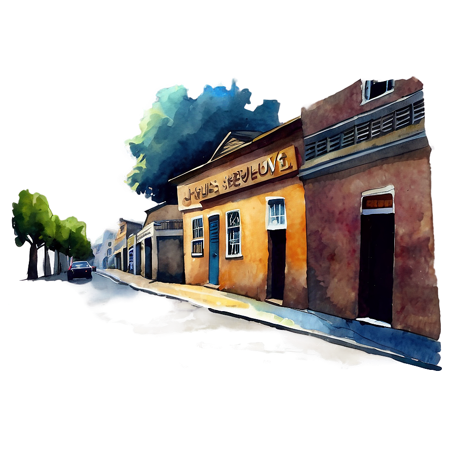 Watercolor Painted Street Png Dby45